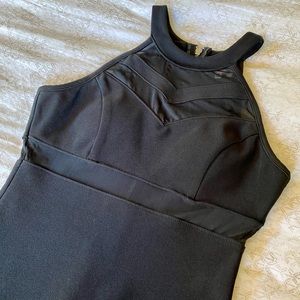 Black mesh panel dress